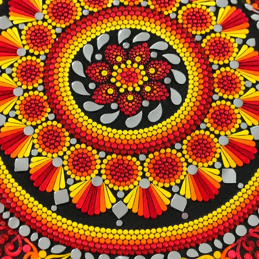 Close-up of the dots on Flame Wheel