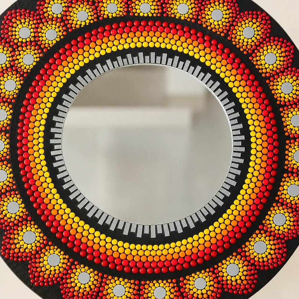 Close-up 1 of the dots on Sunflare Mirror