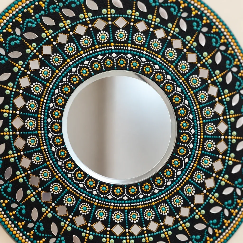 Close-up 1 of the dots on Moonwell Mirror