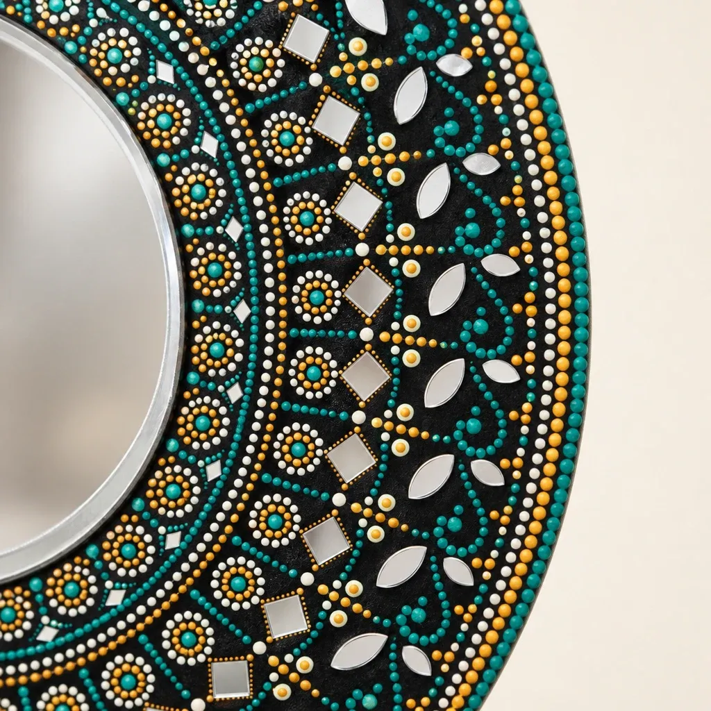 Close-up 2 of the dots on Moonwell Mirror