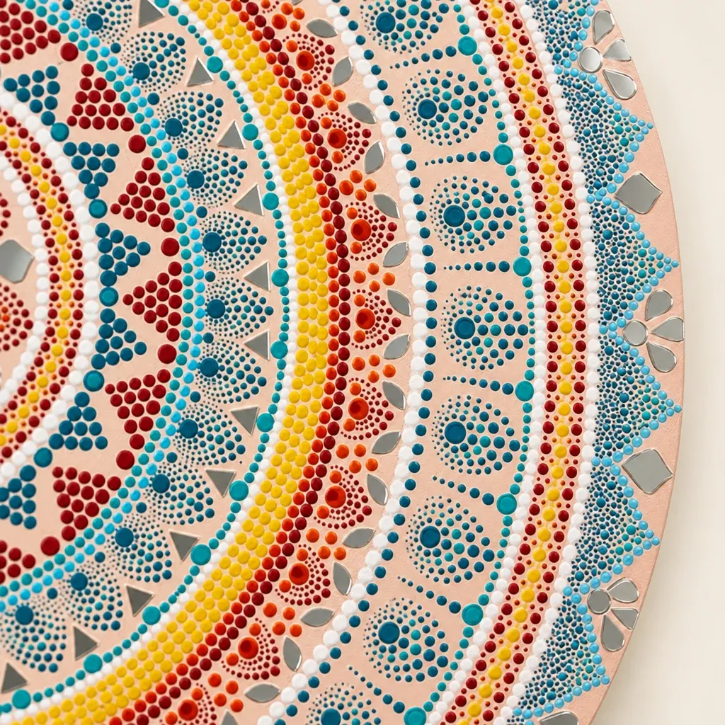 Close-up of the dots on Summer Rangoli