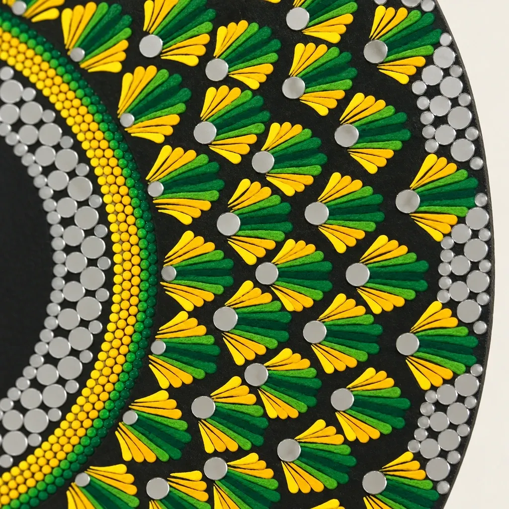 Close-up of the dots on Gajanana in Green