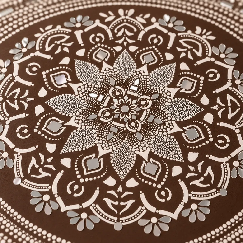 Close-up of the dots on Cocoa Lace
