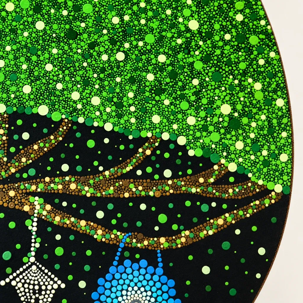 Close-up 2 of the dots on Tree of Wishes II