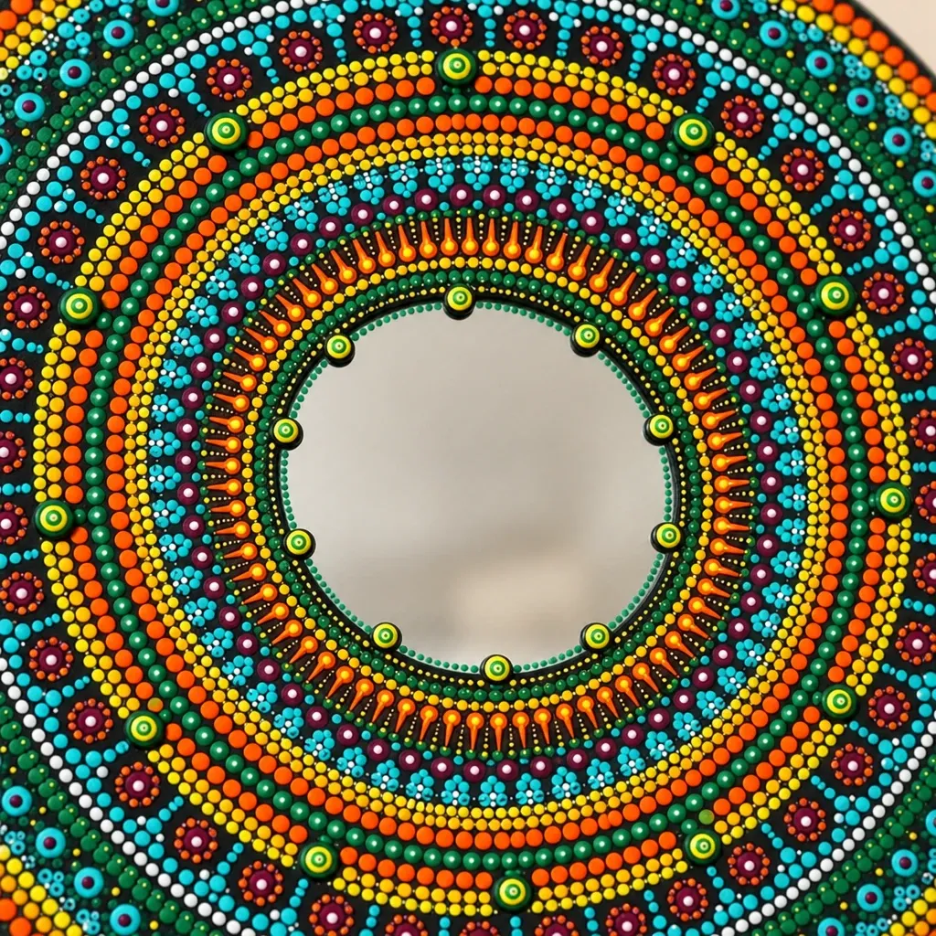 Close-up 2 of the dots on Marigold Mirror