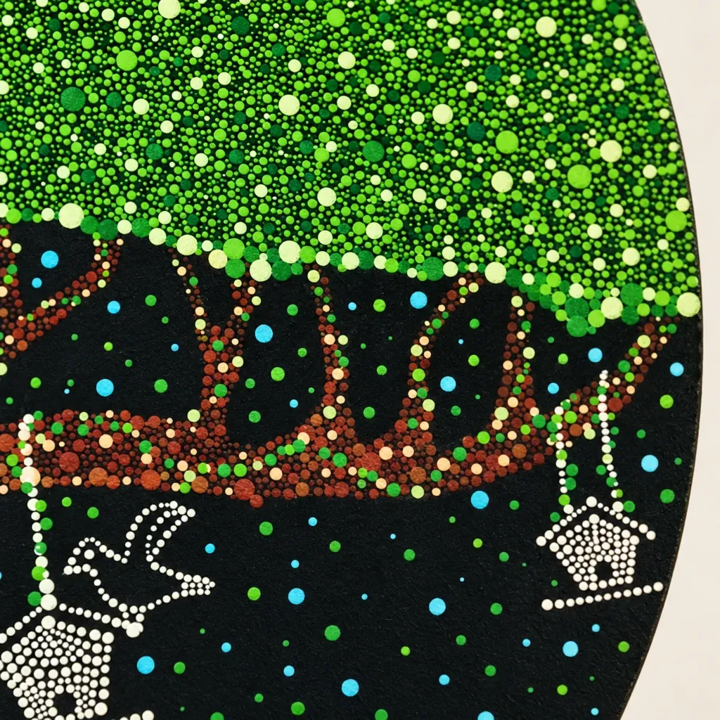 Close-up 2 of the dots on Tree of Wishes III