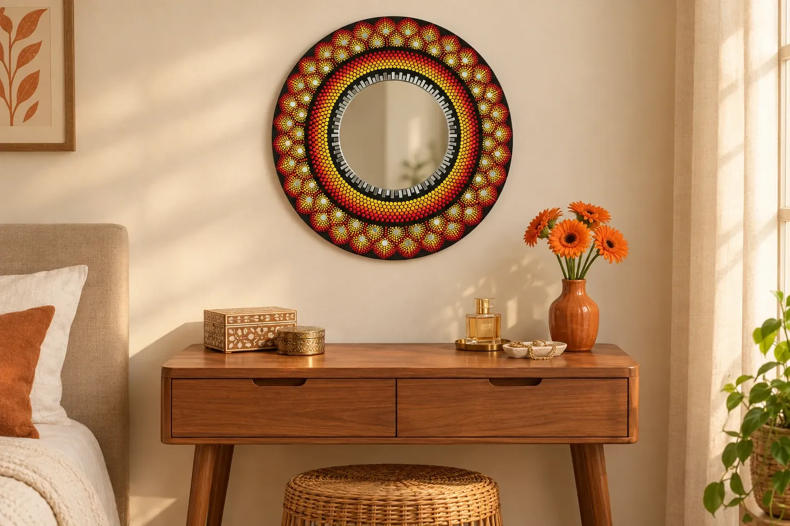 Sunflare Mirror in a dressing corner