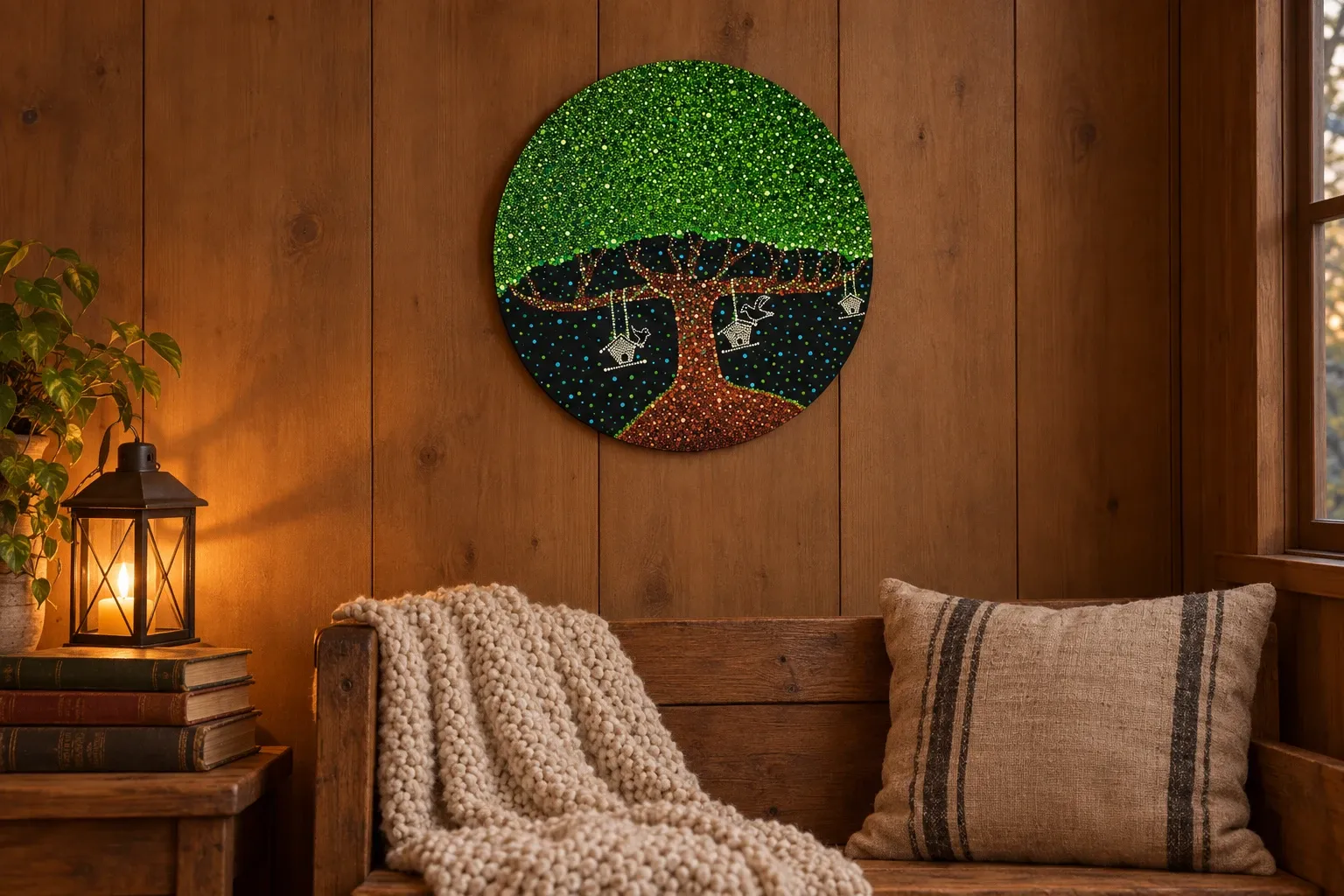Tree of Wishes III in a reading corner
